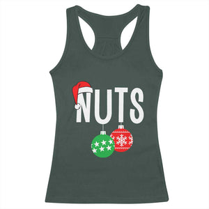 Christmas Matching Couple Racerback Tank Top Chestnuts Funny Xmas Nuts TS02 Dark Forest Green Print Your Wear