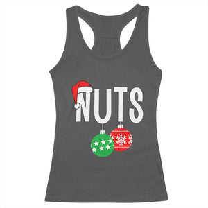 Christmas Matching Couple Racerback Tank Top Chestnuts Funny Xmas Nuts TS02 Dark Heather Print Your Wear