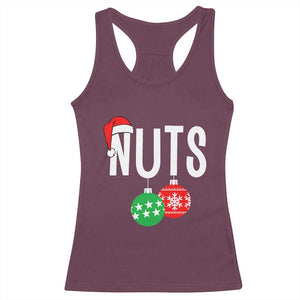 Christmas Matching Couple Racerback Tank Top Chestnuts Funny Xmas Nuts TS02 Maroon Print Your Wear