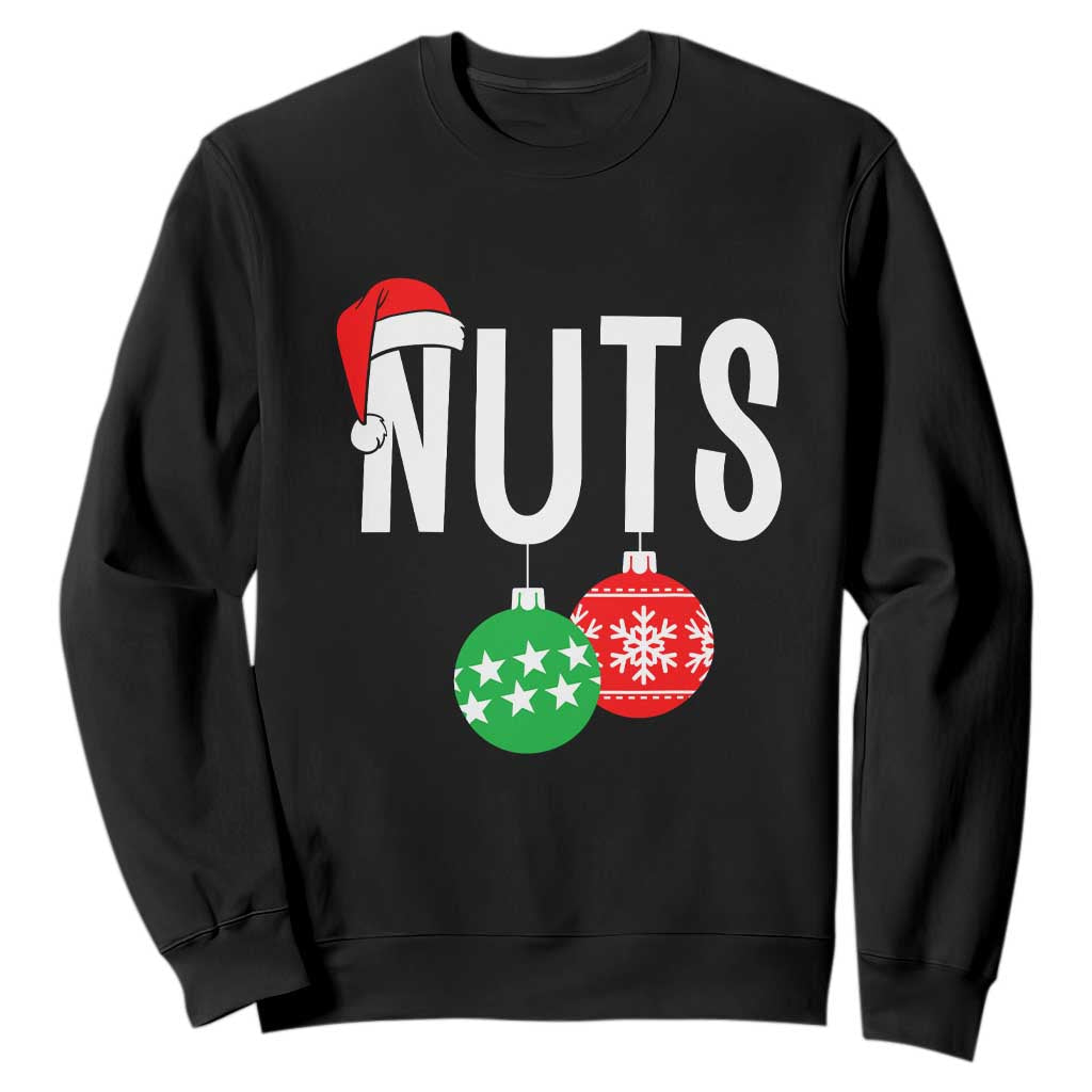 Christmas Matching Couple Sweatshirt Chestnuts Funny Xmas Nuts TS02 Black Print Your Wear