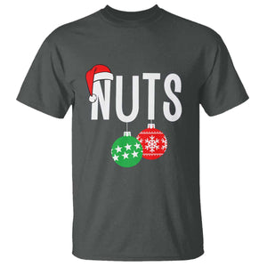 Christmas Matching Couple T Shirt Chestnuts Funny Xmas Nuts TS02 Dark Heather Print Your Wear