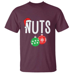 Christmas Matching Couple T Shirt Chestnuts Funny Xmas Nuts TS02 Maroon Print Your Wear