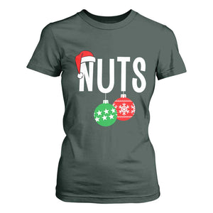 Christmas Matching Couple T Shirt For Women Chestnuts Funny Xmas Nuts TS02 Dark Forest Green Print Your Wear