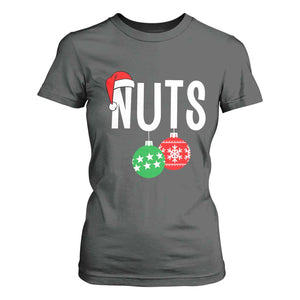 Christmas Matching Couple T Shirt For Women Chestnuts Funny Xmas Nuts TS02 Dark Heather Print Your Wear