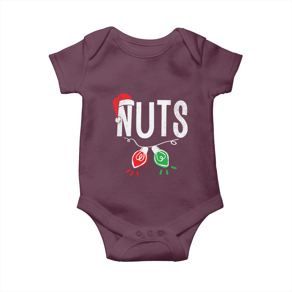 Christmas Matching Couple Baby Onesie Chestnuts Xmas Funny Nuts TS02 Maroon Print Your Wear