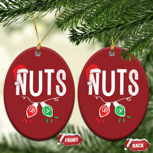 Xmas Matching Couple Christmas Ornament Chestnuts Xmas Funny Nuts TS02 Oval Red Print Your Wear