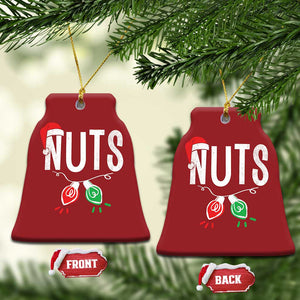 Xmas Matching Couple Christmas Ornament Chestnuts Xmas Funny Nuts TS02 Bell Flake Red Print Your Wear