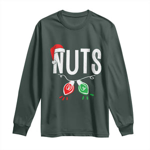 Christmas Matching Couple Long Sleeve Shirt Chestnuts Xmas Funny Nuts TS02 Dark Forest Green Print Your Wear