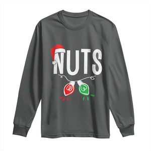 Christmas Matching Couple Long Sleeve Shirt Chestnuts Xmas Funny Nuts TS02 Dark Heather Print Your Wear