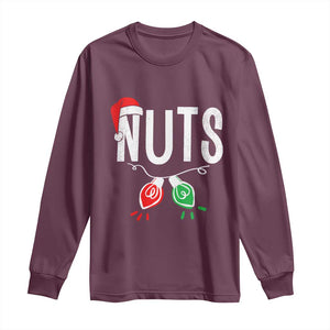 Christmas Matching Couple Long Sleeve Shirt Chestnuts Xmas Funny Nuts TS02 Maroon Print Your Wear