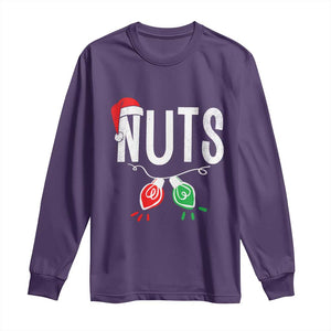 Christmas Matching Couple Long Sleeve Shirt Chestnuts Xmas Funny Nuts TS02 Purple Print Your Wear