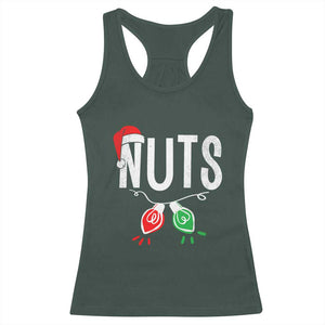 Christmas Matching Couple Racerback Tank Top Chestnuts Xmas Funny Nuts TS02 Dark Forest Green Print Your Wear