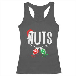 Christmas Matching Couple Racerback Tank Top Chestnuts Xmas Funny Nuts TS02 Dark Heather Print Your Wear