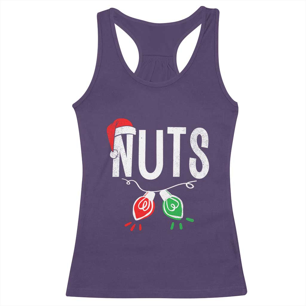 Christmas Matching Couple Racerback Tank Top Chestnuts Xmas Funny Nuts TS02 Purple Print Your Wear