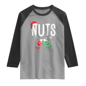 Christmas Matching Couple Raglan Shirt Chestnuts Xmas Funny Nuts TS02 Sport Gray Black Print Your Wear