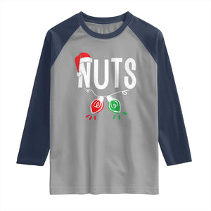 Christmas Matching Couple Raglan Shirt Chestnuts Xmas Funny Nuts TS02 Sport Gray Navy Print Your Wear