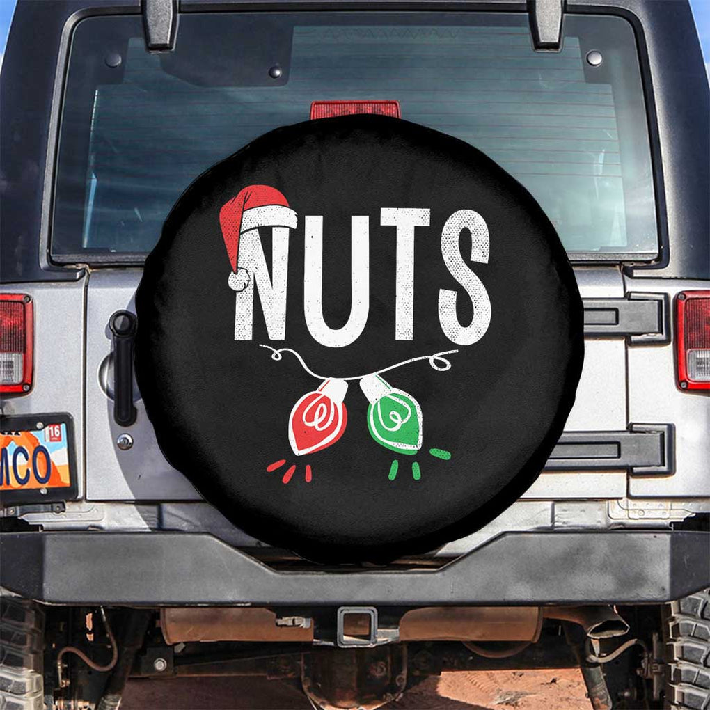 Xmas Matching Couple Spare Tire Cover Chestnuts Xmas Funny Nuts TS02 No hole Black Print Your Wear