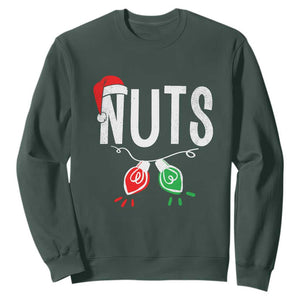 Christmas Matching Couple Sweatshirt Chestnuts Xmas Funny Nuts TS02 Dark Forest Green Print Your Wear