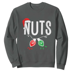 Christmas Matching Couple Sweatshirt Chestnuts Xmas Funny Nuts TS02 Dark Heather Print Your Wear