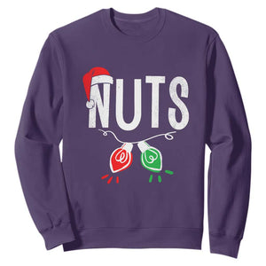 Christmas Matching Couple Sweatshirt Chestnuts Xmas Funny Nuts TS02 Purple Print Your Wear