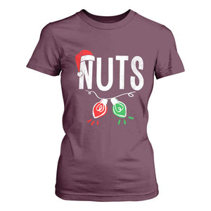 Christmas Matching Couple T Shirt For Women Chestnuts Xmas Funny Nuts TS02 Maroon Print Your Wear