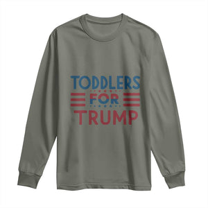 Trump 2024 Long Sleeve Shirt Toddlers for Trump Kids Trump 2024 TS02 Military Green Print Your Wear