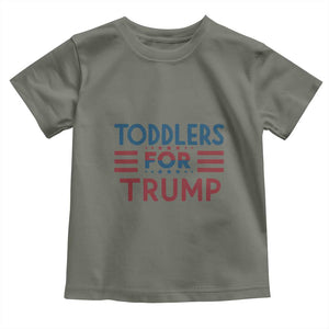 Trump 2024 Toddler T Shirt Toddlers for Trump Kids Trump 2024 TS02 Military Green Print Your Wear