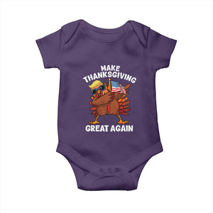 Make Thanksgiving Great Again Baby Onesie Dabbing Turkey Trump American Flag TS02 Purple Print Your Wear