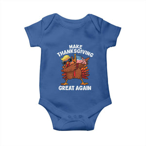 Make Thanksgiving Great Again Baby Onesie Dabbing Turkey Trump American Flag TS02 Royal Blue Print Your Wear