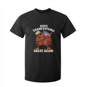 Make Thanksgiving Great Again T Shirt For Kid Dabbing Turkey Trump American Flag TS02 Black Print Your Wear