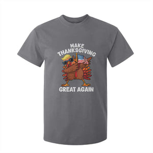 Make Thanksgiving Great Again T Shirt For Kid Dabbing Turkey Trump American Flag TS02 Charcoal Print Your Wear