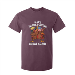 Make Thanksgiving Great Again T Shirt For Kid Dabbing Turkey Trump American Flag TS02 Maroon Print Your Wear