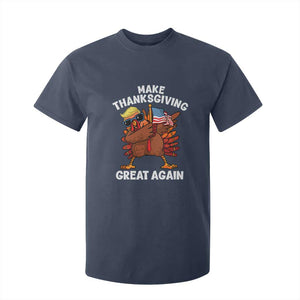 Make Thanksgiving Great Again T Shirt For Kid Dabbing Turkey Trump American Flag TS02 Navy Print Your Wear