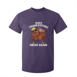 Make Thanksgiving Great Again T Shirt For Kid Dabbing Turkey Trump American Flag TS02 Purple Print Your Wear