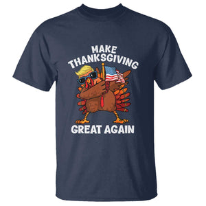 Make Thanksgiving Great Again T Shirt Dabbing Turkey Trump American Flag TS02 Navy Print Your Wear