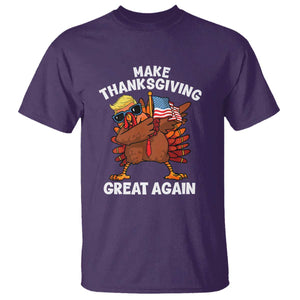 Make Thanksgiving Great Again T Shirt Dabbing Turkey Trump American Flag TS02 Purple Print Your Wear