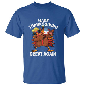 Make Thanksgiving Great Again T Shirt Dabbing Turkey Trump American Flag TS02 Royal Blue Print Your Wear