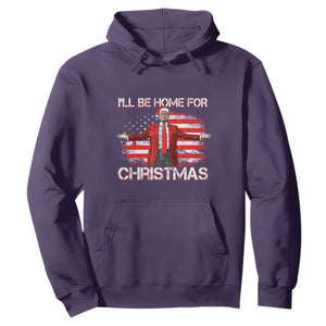 Trump 2024 Hoodie Trump 2024 I'll Be Home For Christmas Funny Trump Xmas 2024 TS02 Purple Print Your Wear