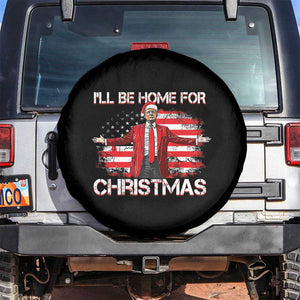 Trump 2024 Spare Tire Cover Trump 2024 I'll Be Home For Christmas Funny Trump Xmas 2024 TS02 No hole Black Print Your Wear