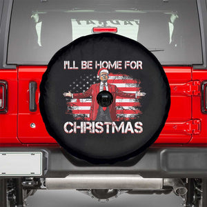 Trump 2024 Spare Tire Cover Trump 2024 I'll Be Home For Christmas Funny Trump Xmas 2024 TS02 Black Print Your Wear