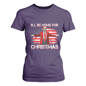 Trump 2024 T Shirt For Women Trump 2024 I'll Be Home For Christmas Funny Trump Xmas 2024 TS02 Purple Print Your Wear