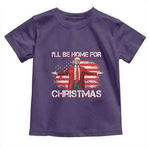 Trump 2024 Toddler T Shirt Trump 2024 I'll Be Home For Christmas Funny Trump Xmas 2024 TS02 Purple Print Your Wear