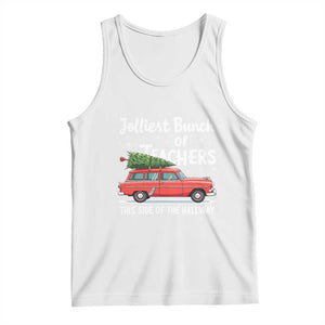 Funny Christmas Teacher Tank Top Jolliest Bunch Of Teachers This Side Of The Hallway Xmas PJ Gift TS02 White Print Your Wear