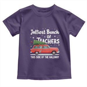 Funny Christmas Teacher Toddler T Shirt Jolliest Bunch Of Teachers This Side Of The Hallway Xmas PJ Gift TS02 Purple Print Your Wear