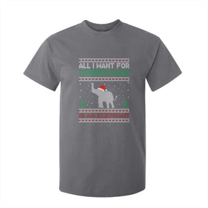 Christmas Elephant T Shirt For Kid All I Want for Xmas Is An Elephant Ugly Sweater TS02 Charcoal Print Your Wear