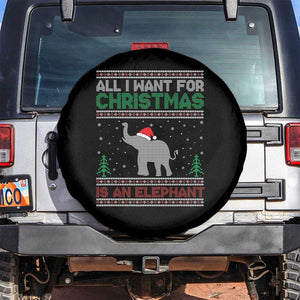 Xmas Elephant Spare Tire Cover All I Want for Xmas Is An Elephant Ugly Sweater TS02 No hole Black Print Your Wear