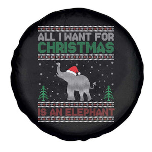 Xmas Elephant Spare Tire Cover All I Want for Xmas Is An Elephant Ugly Sweater TS02 Print Your Wear