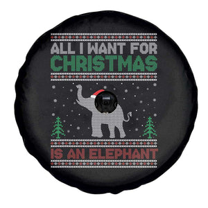 Xmas Elephant Spare Tire Cover All I Want for Xmas Is An Elephant Ugly Sweater TS02 Print Your Wear