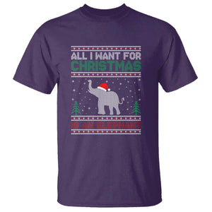 Christmas Elephant T Shirt All I Want for Xmas Is An Elephant Ugly Sweater TS02 Purple Print Your Wear