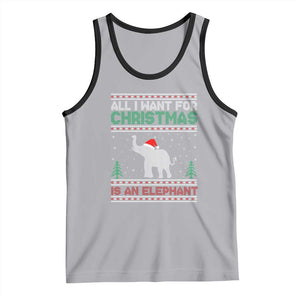 Christmas Elephant Tank Top All I Want for Xmas Is An Elephant Ugly Sweater TS02 Athletic Heather Black Print Your Wear